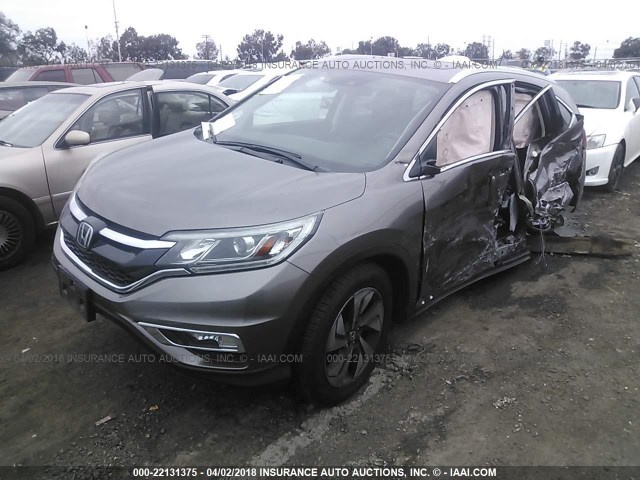 5J6RM4H97FL058761 - 2015 HONDA CR-V TOURING GRAY photo 2