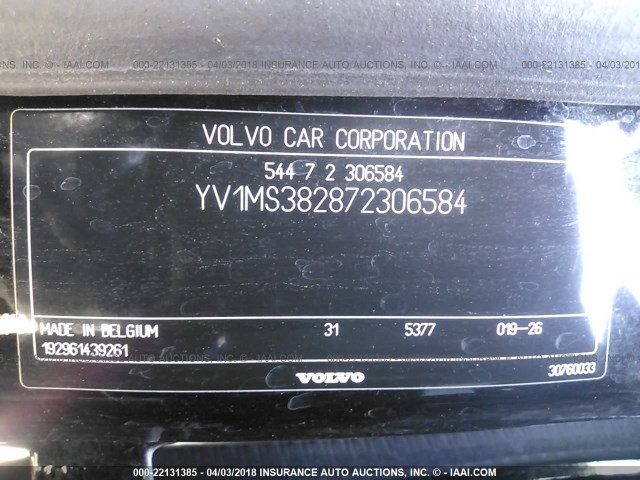 YV1MS382872306584 - 2007 VOLVO S40 2.4I BLACK photo 9
