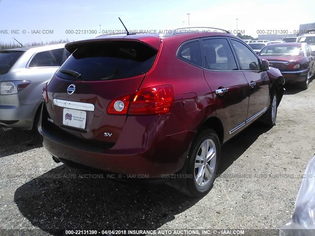 JN8AS5MT6CW294882 - 2012 NISSAN ROGUE S/SV RED photo 4
