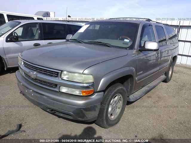 3GNEC16T21G114543 - 2001 CHEVROLET SUBURBAN C1500 BROWN photo 2