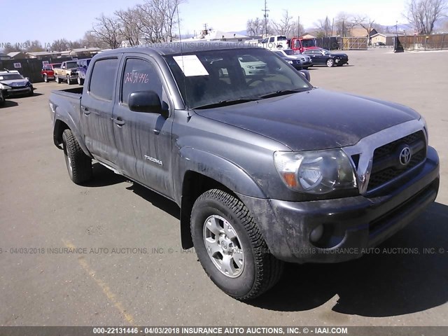 3TMLU4EN9BM077186 - 2011 TOYOTA TACOMA DOUBLE CAB ვერცხლისფერი ფოტო 1