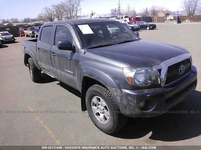 3TMLU4EN9BM077186 - 2011 TOYOTA TACOMA DOUBLE CAB SILVER photo 1