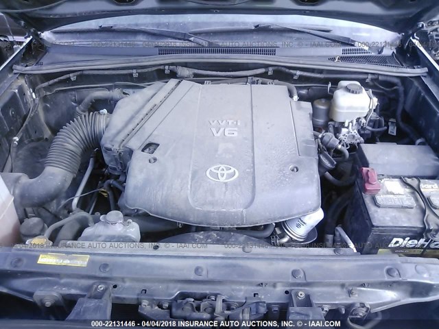 3TMLU4EN9BM077186 - 2011 TOYOTA TACOMA DOUBLE CAB ვერცხლისფერი ფოტო 10