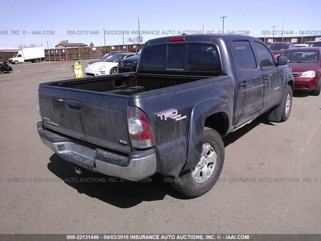 3TMLU4EN9BM077186 - 2011 TOYOTA TACOMA DOUBLE CAB ვერცხლისფერი ფოტო 4