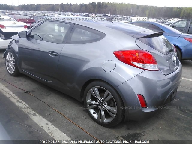 KMHTC6ADXCU071952 - 2012 HYUNDAI VELOSTER GRAY photo 3