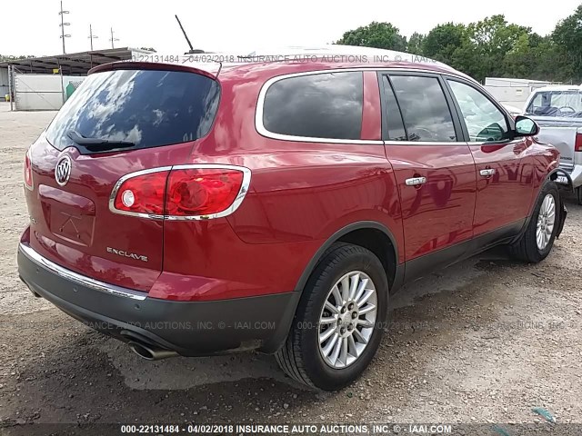 5GAKRCED8CJ225746 - 2012 BUICK ENCLAVE RED photo 4