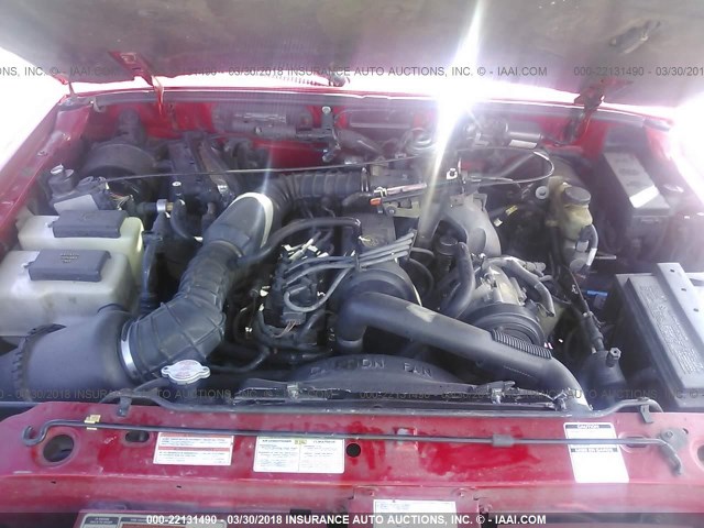 1FTCR14A6SPA79695 - 1995 FORD RANGER SUPER CAB RED photo 10