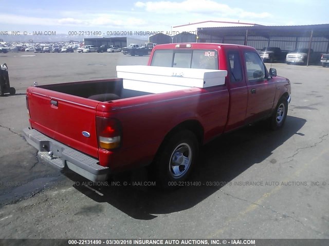 1FTCR14A6SPA79695 - 1995 FORD RANGER SUPER CAB RED photo 4