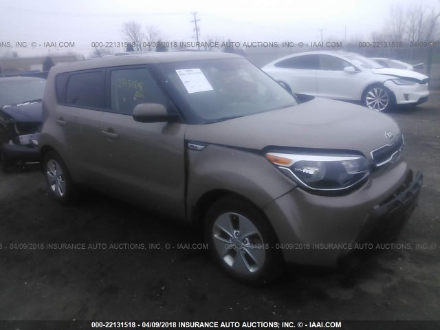 KNDJN2A29F7122289 - 2015 KIA SOUL BROWN photo 1