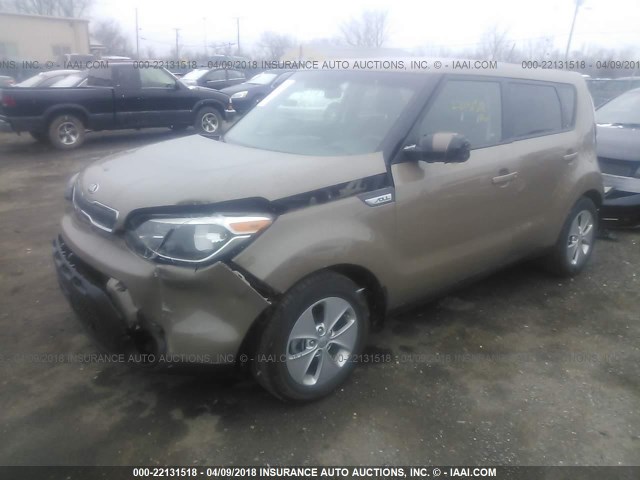 KNDJN2A29F7122289 - 2015 KIA SOUL BROWN photo 2