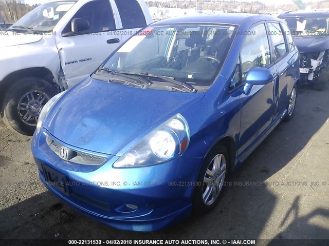 JHMGD38657S015636 - 2007 HONDA FIT S BLUE photo 2