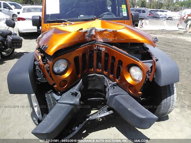 1J4AA2D16AL208961 - 2010 JEEP WRANGLER SPORT برتقالي صورة 6