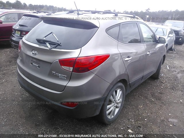 KM8JU3AC3CU469028 - 2012 HYUNDAI TUCSON GLS/LIMITED BROWN photo 4