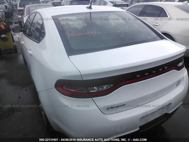 1C3CDFBAXGD591438 - 2016 DODGE DART SXT WHITE photo 3