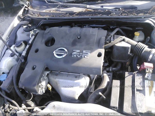 1N4AL11D05N929267 - 2005 NISSAN ALTIMA S/SL SILVER photo 10