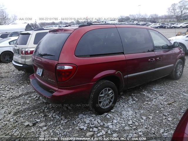 2B8GP44R81R187470 - 2001 DODGE GRAND CARAVAN SPORT RED photo 4