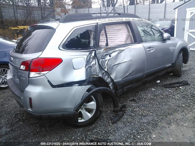 4S4BRBKC1B3446561 - 2011 SUBARU OUTBACK 2.5I LIMITED SILVER photo 4