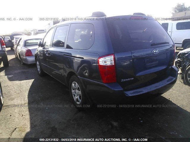 KNDMB233166031941 - 2006 KIA SEDONA EX/LX BLUE photo 3