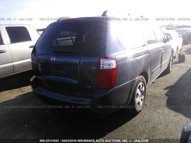 KNDMB233166031941 - 2006 KIA SEDONA EX/LX BLUE photo 4