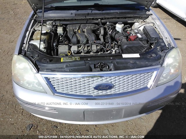 1FAHP24167G162865 - 2007 FORD FIVE HUNDRED SEL SILVER photo 10