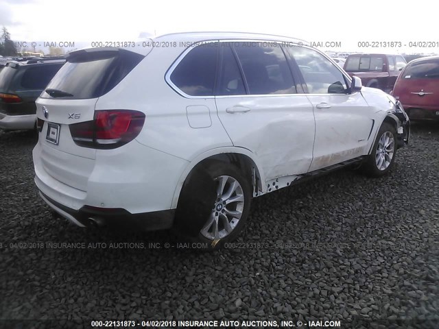 5UXKR0C5XF0P04297 - 2015 BMW X5 XDRIVE35I WHITE photo 4