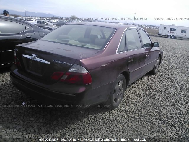 4T1BF28B73U302578 - 2003 TOYOTA AVALON XL/XLS BURGUNDY photo 4