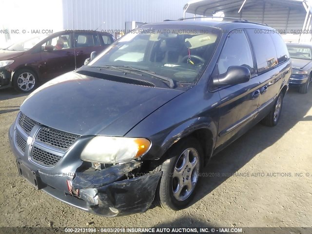 2B4GP54L02R714910 - 2002 DODGE GRAND CARAVAN ES GRAY photo 2