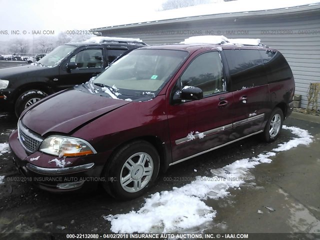 2FMZA52492BA20441 - 2002 FORD WINDSTAR SE RED photo 2