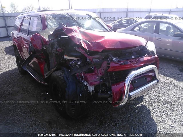 JTEBU5JR7G5345736 - 2016 TOYOTA 4RUNNER SR5 PREM/LTDL/TRAIL/TRD RED photo 6