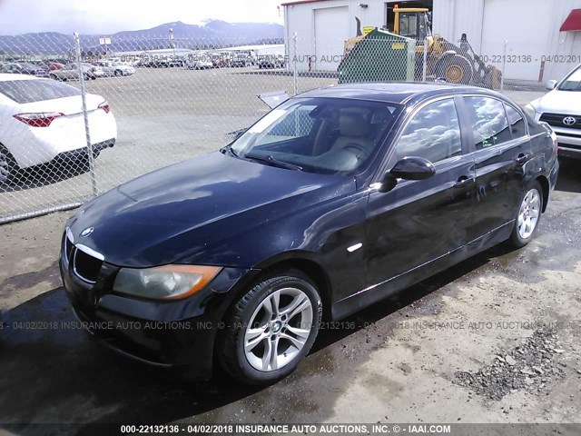 WBAVC53548FZ86852 - 2008 BMW 328 I SULEV BLACK photo 2