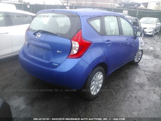 3N1CE2CP7FL413986 - 2015 NISSAN VERSA NOTE S/S PLUS/SV/SL/SR BLUE photo 4