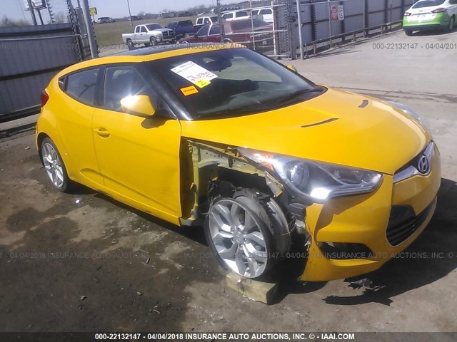 KMHTC6AD0DU175416 - 2013 HYUNDAI VELOSTER YELLOW photo 1