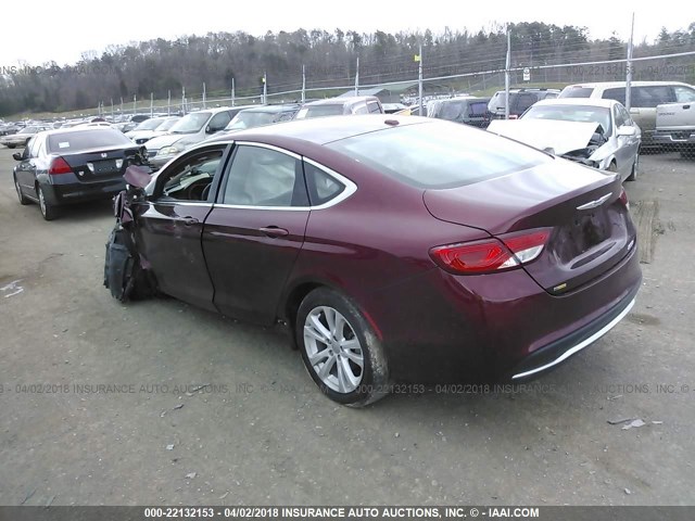 1C3CCCAB9FN607553 - 2015 CHRYSLER 200 LIMITED RED photo 3