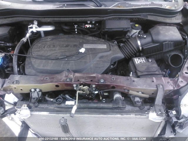 5FNYF6H52GB099405 - 2016 HONDA PILOT EXL მუქწითელი ფოტო 10