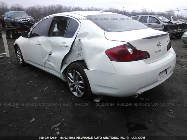 JNKCV61F19M361438 - 2009 INFINITI G37 WHITE photo 3