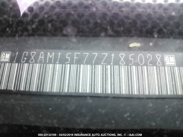 1G8AM15F77Z185028 - 2007 SATURN ION LEVEL 2 Mavi foto 9