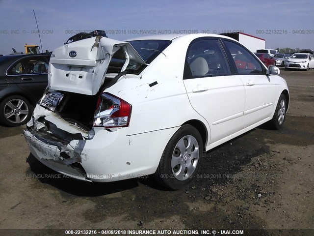 KNAFE221495623096 - 2009 KIA SPECTRA EX/LX/SX WHITE photo 4