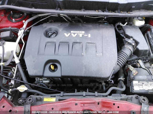 2T1KU40E29C045685 - 2009 TOYOTA COROLLA MATRIX  RED photo 10