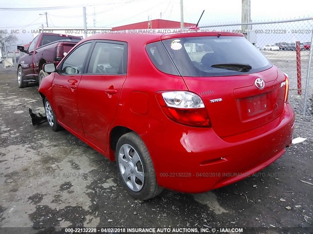 2T1KU40E29C045685 - 2009 TOYOTA COROLLA MATRIX  RED photo 3