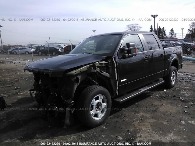 1FTFW1ET9EFA60073 - 2014 FORD F150 SUPERCREW BLACK photo 2