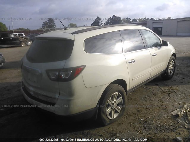 1GNKRGKD9EJ103269 - 2014 CHEVROLET TRAVERSE LT WHITE photo 4