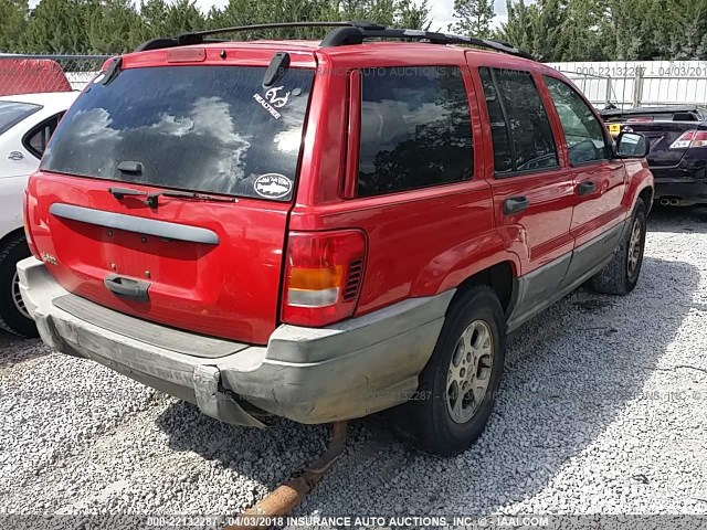 1J4G248S6YC113963 - 2000 JEEP GRAND CHEROKEE LAREDO RED photo 4