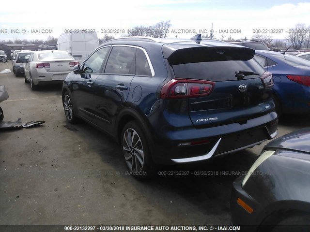 KNDCE3LC4H5090337 - 2017 KIA NIRO EX TOURING BLUE photo 3