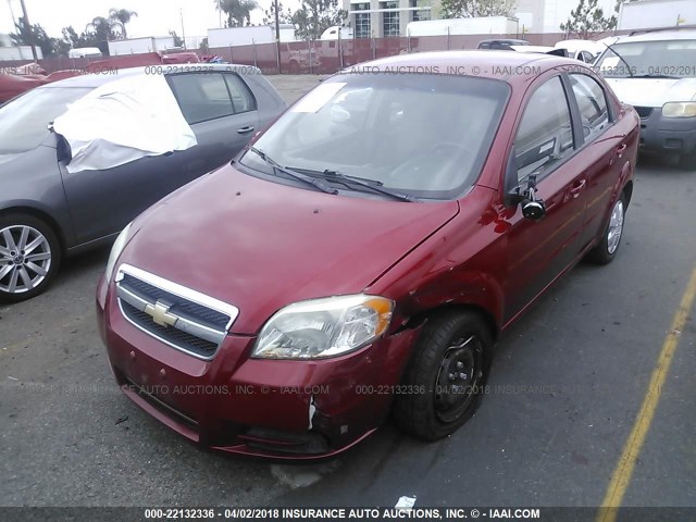 KL1TD5DE6AB080681 - 2010 CHEVROLET AVEO LS/LT RED photo 2