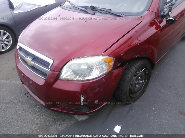 KL1TD5DE6AB080681 - 2010 CHEVROLET AVEO LS/LT 红色 照片 6