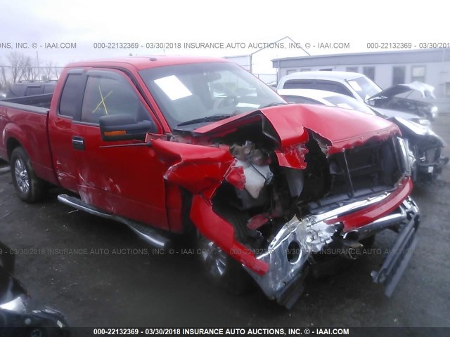 1FTFX1EF1BFA04843 - 2011 FORD F150 SUPER CAB RED photo 1