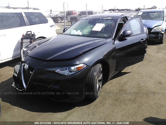 ZARFAEEN6H7543709 - 2017 ALFA ROMEO GIULIA TI Q4 BLACK photo 2