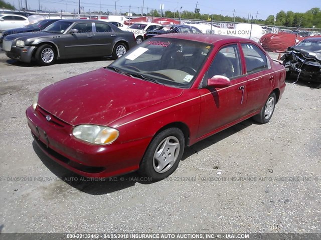 KNAFB1217Y5862756 - 2000 KIA SEPHIA LS RED photo 2