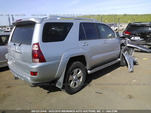 JTEBT17R330001394 - 2003 TOYOTA 4RUNNER LIMITED SILVER photo 4