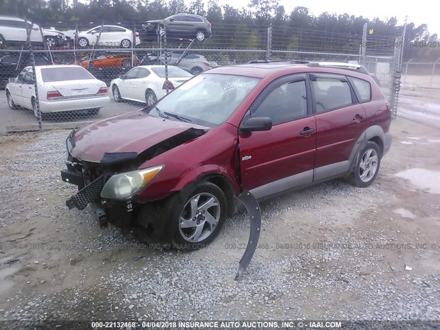 5Y2SL628X3Z455878 - 2003 PONTIAC VIBE RED photo 2